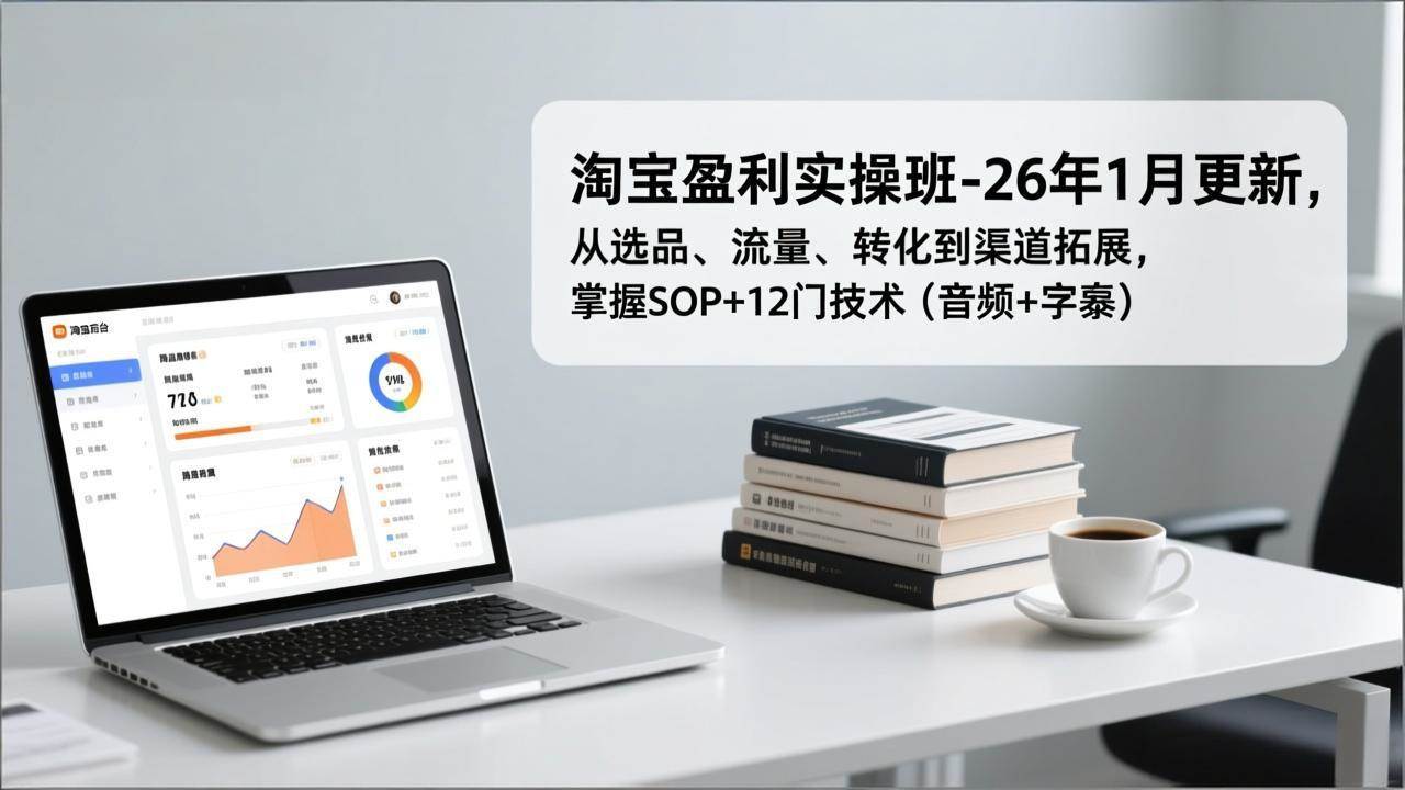 （17105期）淘宝盈利实操班-26年1月更新，从选品、流量、转化到渠道拓展，掌握SOP+12门技术（音频+字幕）-难事易副业库