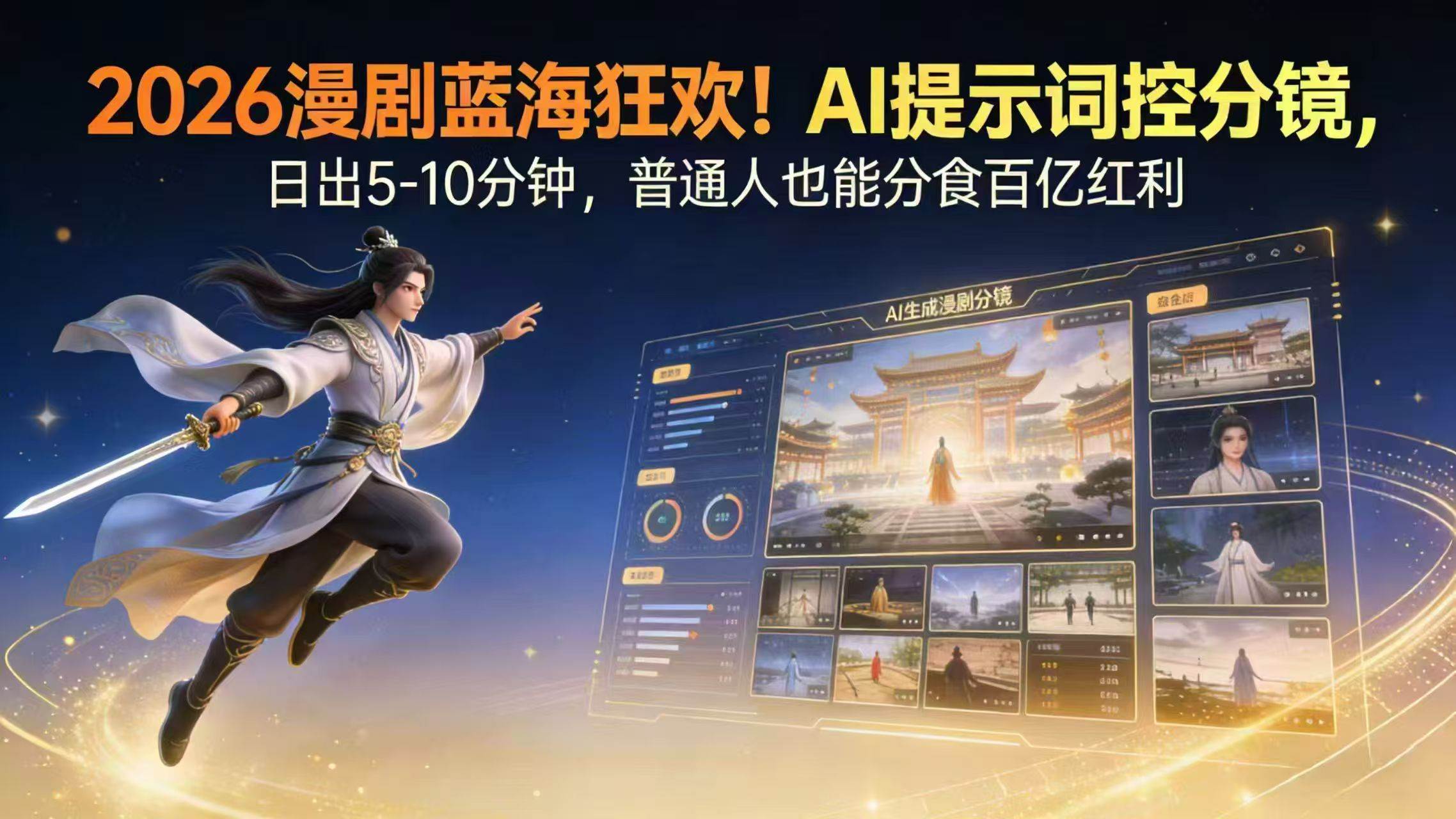 （17734期）2026漫剧红利实锤！ AI 提示词控分镜， 普通人也能轻松月入过万-难事易副业库