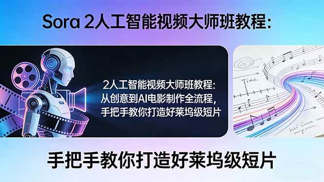 （17688期）Sora 2人工智能视频大师班教程：从创意到AI电影制作全流程，手把手教你打造好莱坞级短片-难事易副业库
