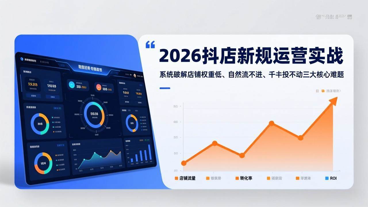 （17502期）2026抖店新规运营实战：系统破解店铺权重低、自然流不进、千川投不动三大核心难题-难事易副业库