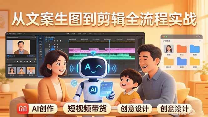 （17916期）原创 AI 剧情短视频带货：AI+家庭剧情+带货广告，从文案生图到剪辑全流程实战-难事易副业库