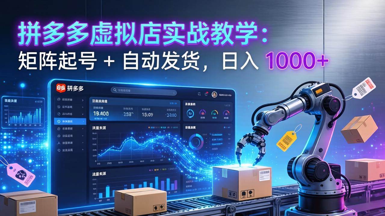 （17628期）拼多多虚拟店实战教学：矩阵起号 + 自动发货，日入 1000+-难事易副业库
