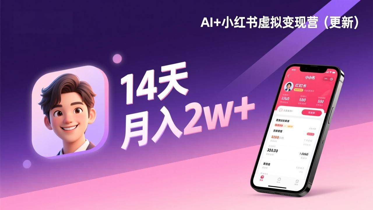 （17275期）AI+小红书虚拟变现营（更新），14天掌握选品、笔记、成交，打造自动化月入2w+事业-难事易副业库