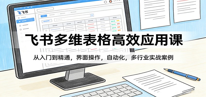 飞书多维表格高效应用课：从入门到精通，界面操作，自动化，多行业实战案例-难事易副业库