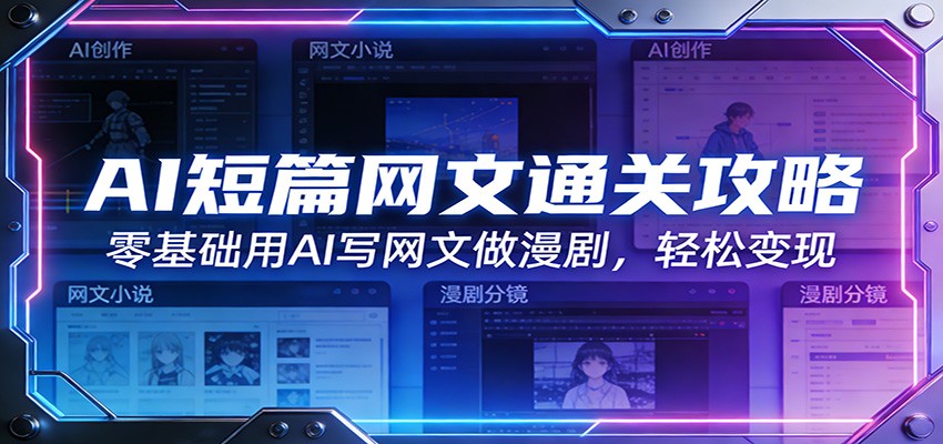 AI短篇网文通关攻略：零基础用AI写网文做漫剧，轻松变现-难事易副业库