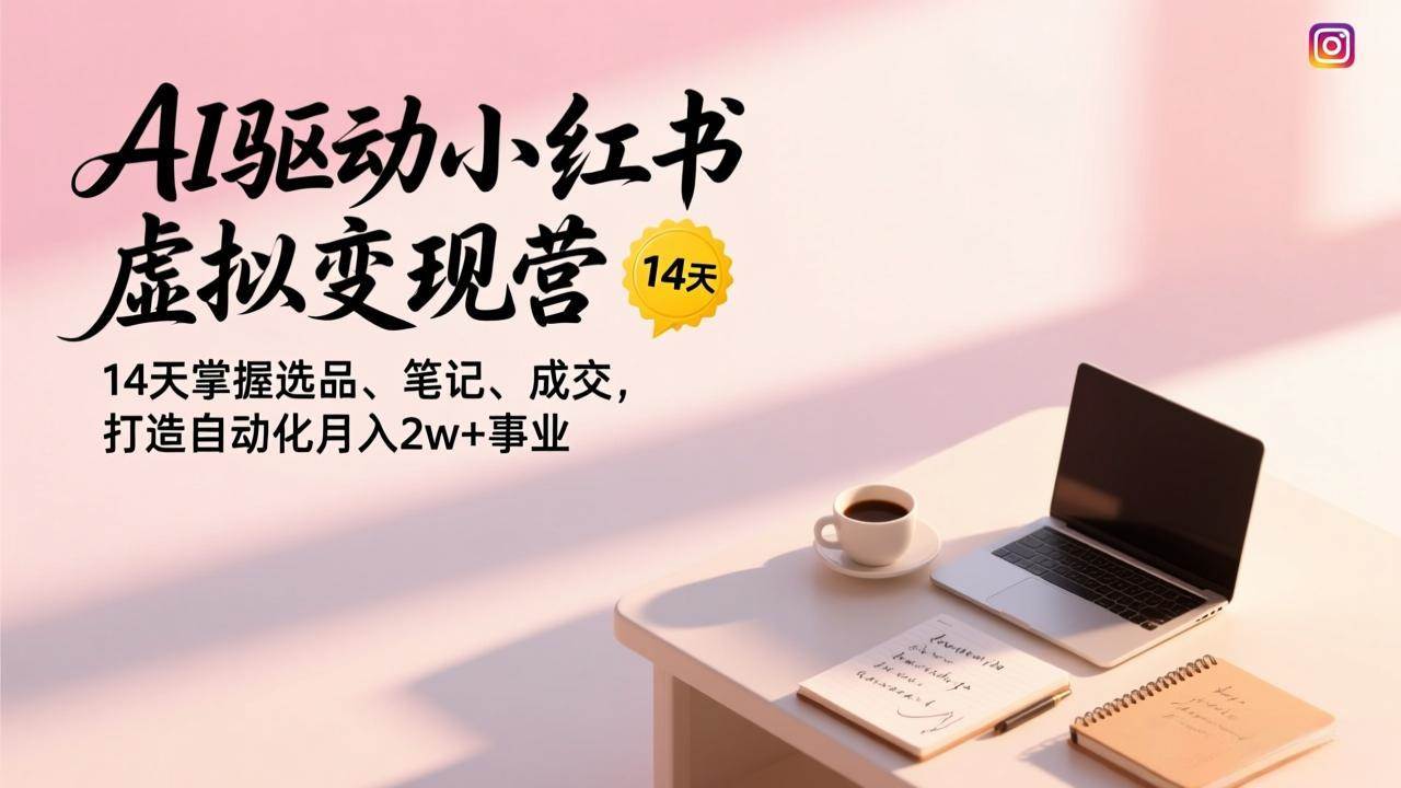 （17204期）AI驱动小红书虚拟变现营，14天掌握选品、笔记、成交，打造自动化月入2w+事业-难事易副业库