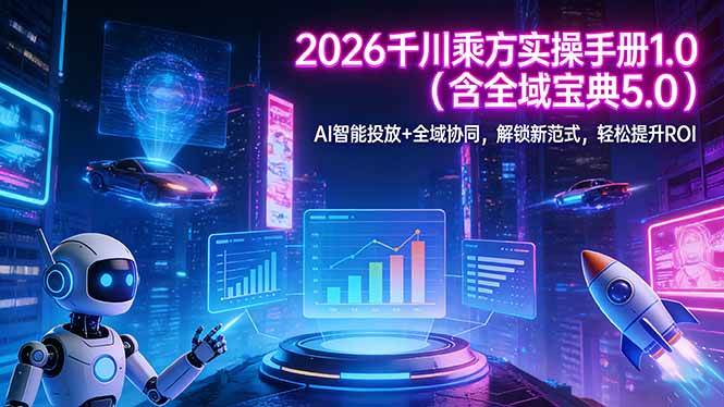 （17625期）2026 千川乘方实操手册 1.0（含全域宝典 5.0）AI 智能投放+全域协同，解锁新范式，轻松提升ROI-难事易副业库