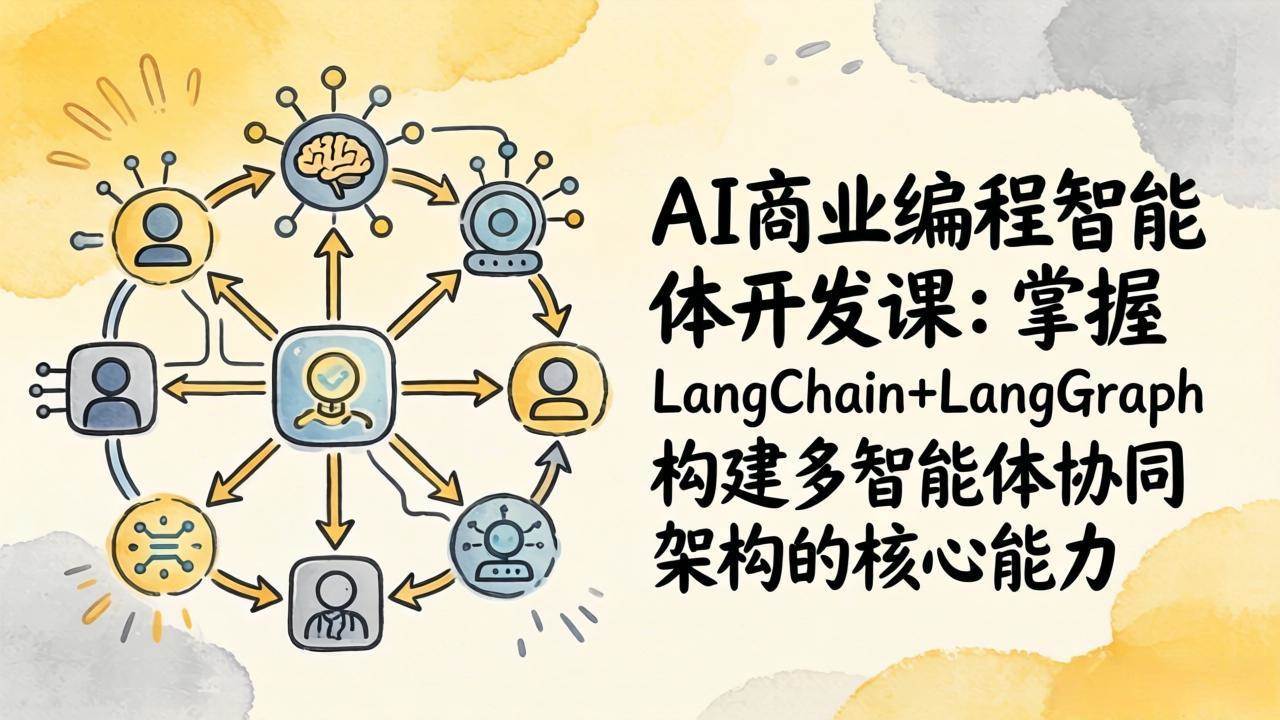 （17608期）AI商业编程智能体开发课：掌握LangChain+LangGraph构建多智能体协同架构的核心能力-难事易副业库