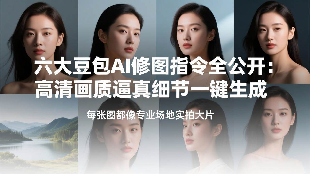 （17481期）六大豆包AI修图指令全公开：高清画质逼真细节一键生成，每张图都像专业场地实拍大片-难事易副业库
