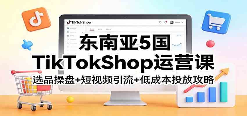 东南亚5国TikTokShop运营课：选品操盘+短视频引流+低成本投放攻略-难事易副业库