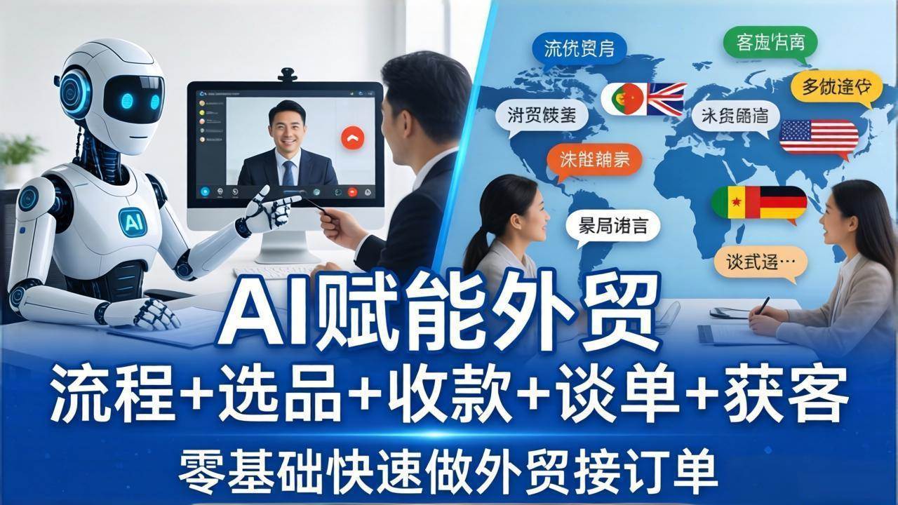 （17930期）外贸+AI实战课：流程+选品+收款+谈单+获客，零基础快速做外贸接订单-难事易副业库