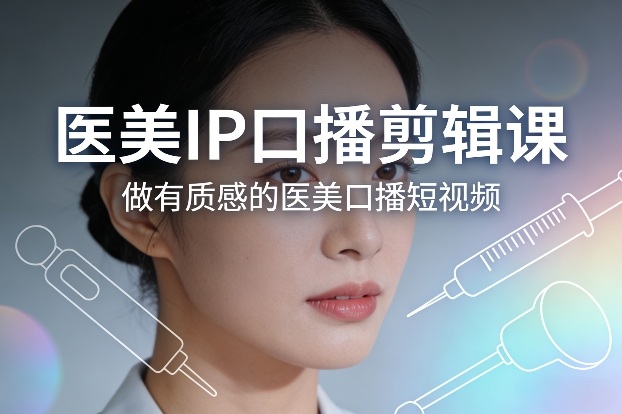 医美IP口播剪辑课，做有质感的医美口播短视频-难事易副业库