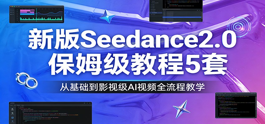 新版Seedance2.0保姆级教程5套：从基础到影视级AI视频全流程教学-难事易副业库