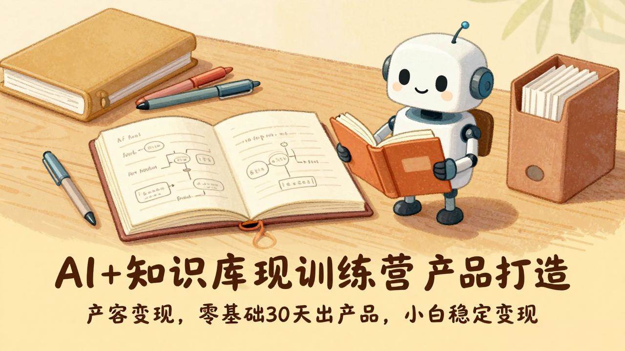 （17323期）AI+知识库变现训练营，产品打造、内容创作、全平台变现，零基础30天出产品，小白稳定变现-难事易副业库