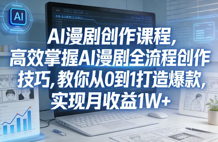 某社群AI漫剧创作课程，高效掌握AI漫剧全流程创作技巧，教你从0到1打造爆款，实现月收益1W+-难事易副业库