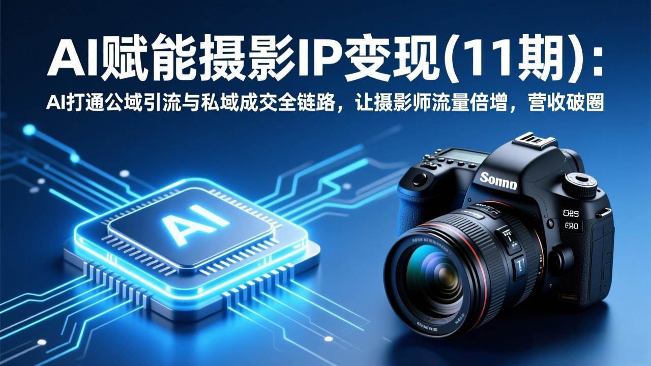 （17558期）AI赋能摄影IP变现(11期)：AI打通公域引流与私域成交全链路，让摄影师流量倍增，营收破圈-难事易副业库