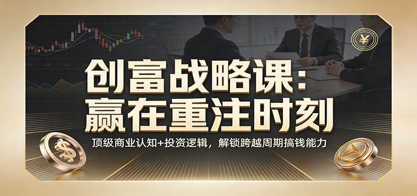 《创富战略课：赢在重注时刻》顶级商业认知+投资逻辑，解锁跨越周期搞钱能力-难事易副业库