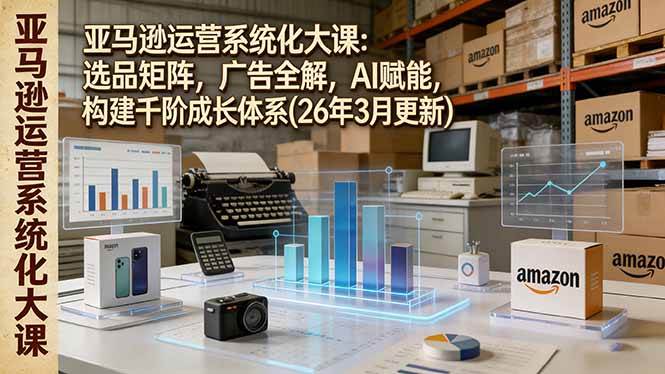 （17622期）亚马逊运营系统化大课：选品矩阵，广告全解，AI赋能，构建千阶成长体系(26年3月更新)-难事易副业库
