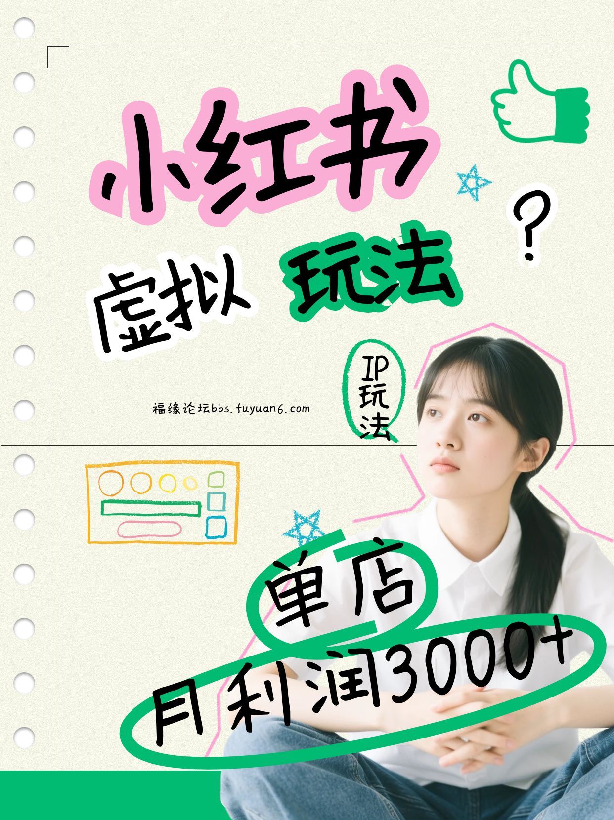 小红书虚拟玩法（铺货流和单品玩法），单店月利润3000+，IP打法+原创商品（0违规）-难事易副业库