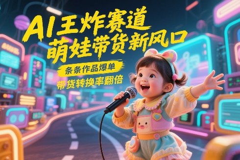 AI王炸赛道，萌娃带货新风口，条条作品爆单，带货转换率翻倍，核心逻辑拆解-难事易副业库