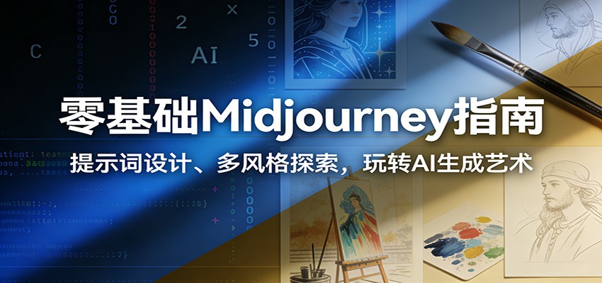 零基础Midjourney指南：提示词设计、多风格探索，玩转AI生成艺术-难事易副业库