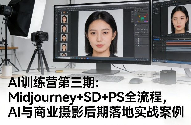 AI训练营第三期：Midjourney+SD+PS全流程，AI与商业摄影后期落地实战案例-难事易副业库