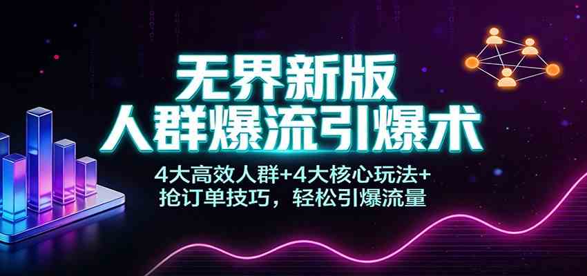 无界新版人群爆流引爆术：4大高效人群+4大核心玩法+抢订单技巧，轻松引爆流量-难事易副业库