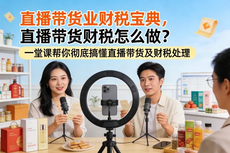 直播带货业财税宝典，直播带货财税怎么做？一堂课帮你彻底搞懂直播带货及财税处理-难事易副业库