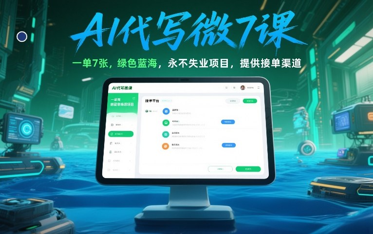 AI代写微课，一单7张，绿色蓝海，永不失业项目，提供接单渠道！-难事易副业库