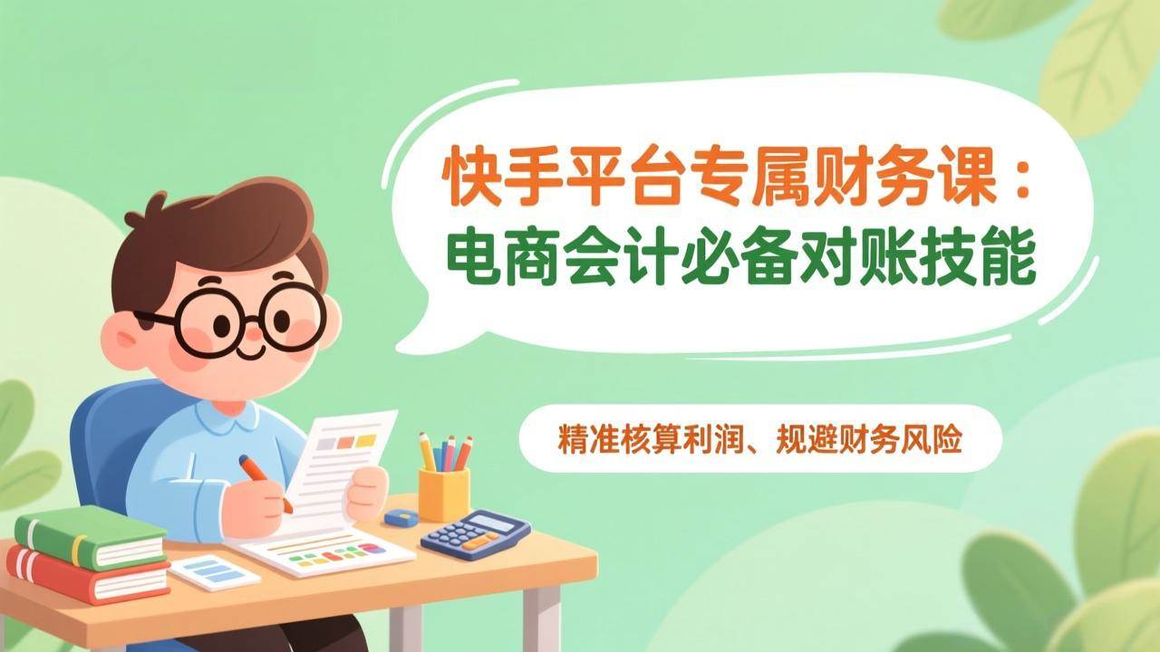 （17167期）快手平台专属财务课：电商会计必备对账技能，精准核算利润、规避财务风险-难事易副业库