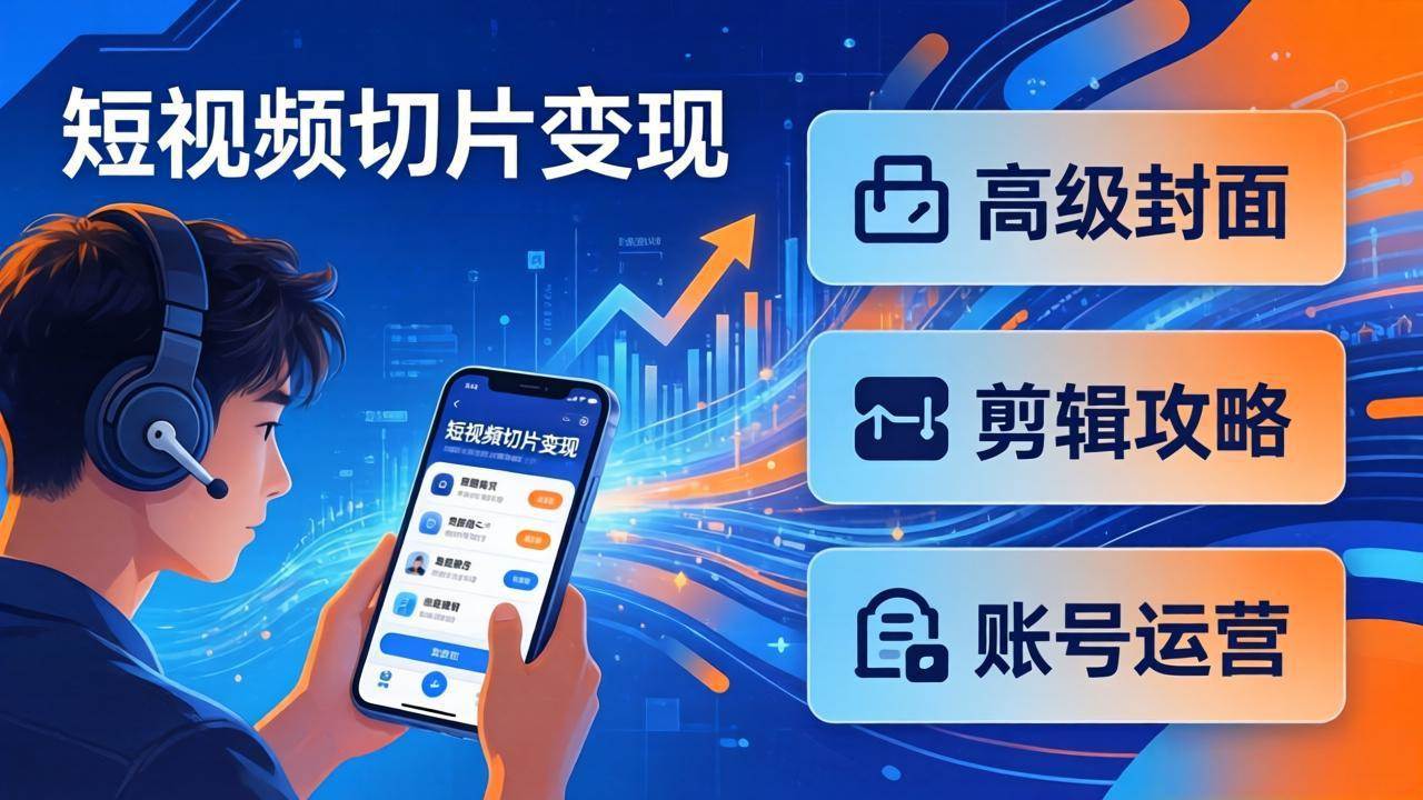 （17758期）短视频切片变现速成班2.0：高级封面+剪辑攻略+账号运营，0基础小白快速入局副业-难事易副业库