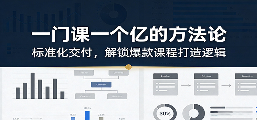 一门课一个亿的方法论：标准化交付，解锁爆款课程打造逻辑-难事易副业库
