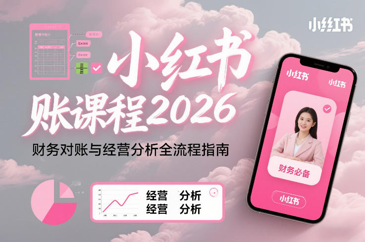 小红书对账课程2026，财务对账与经营分析全流程指南-难事易副业库