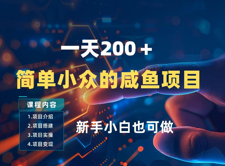 一天收入2张，一个简单小众的咸鱼项目，0门槛小白也能做-难事易副业库