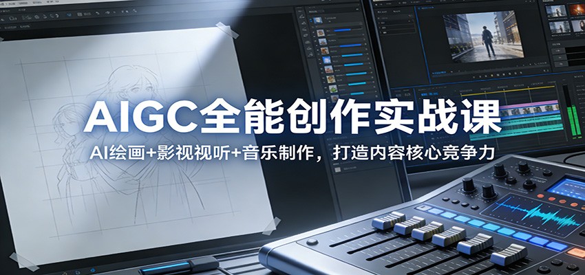 AIGC全能创作实战课：AI绘画+影视视听+音乐制作，打造内容核心竞争力-难事易副业库