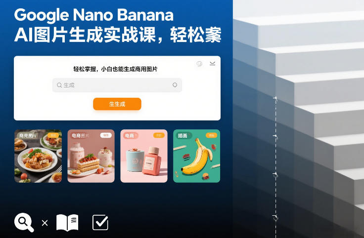 Google Nano Banana AI图片生成实战课，轻松掌握，小白也能生成商用图片-难事易副业库
