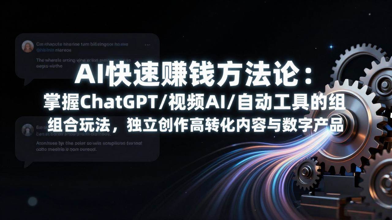 （17560期）AI快速赚钱方法论：掌握ChatGPT/视频AI/自动化工具的组合玩法，独立创作高转化内容与数字产品-难事易副业库