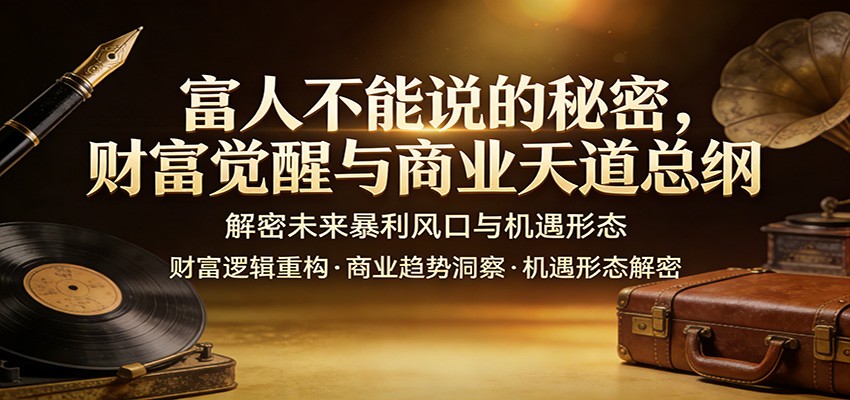 富人不能说的秘密，财富觉醒与商业天道总纲，解密未来暴利风口与机遇形态-难事易副业库