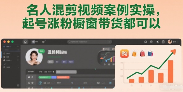 名人混剪视频案例实操，起号涨粉橱窗带货都可以-难事易副业库