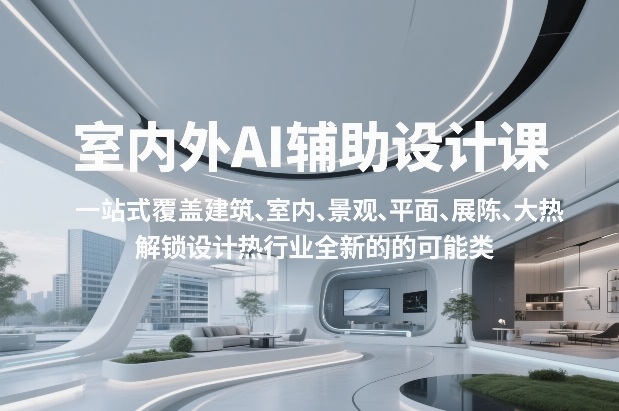 室内外AI设计课，一站式覆盖建筑、室内、景观、平面、展陈五大热门品类，解锁设计行业的全新可能-难事易副业库