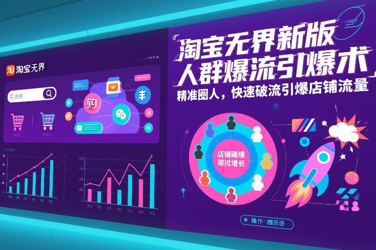 淘宝无界新版人群爆流引爆术，精准圈人，快速破流引爆店铺流量-难事易副业库