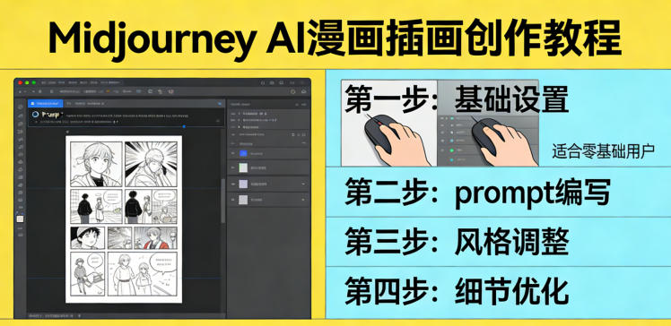 利用Midjourney AI人工智能轻松创作漫画插画教程，零基础创作完整漫画插画-难事易副业库