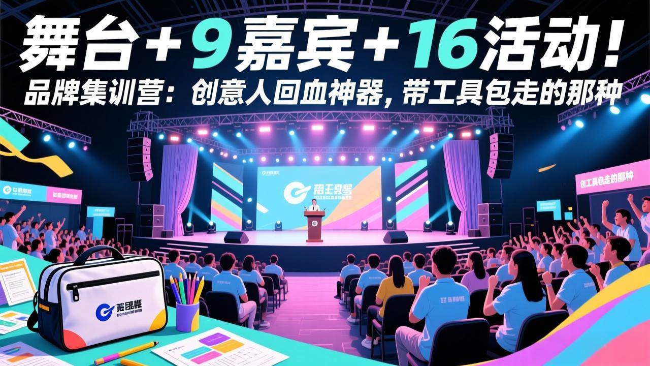 （17413期）舞台 + 9 嘉宾 + 16 活动！品牌集训营：创意人回血神器，带工具包走的那种-难事易副业库