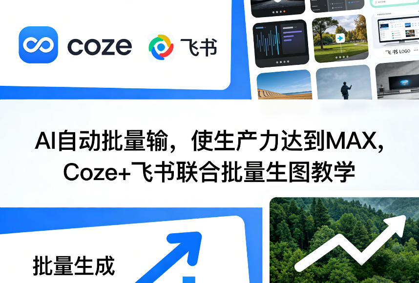 AI自动批量输，使生产力达到MAX，Coze+飞书联合批量生图教学-难事易副业库