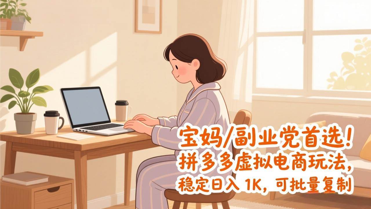 （17155期）宝妈 / 副业党首选！拼多多虚拟电商玩法，稳定日入 1K，可批量复制-难事易副业库