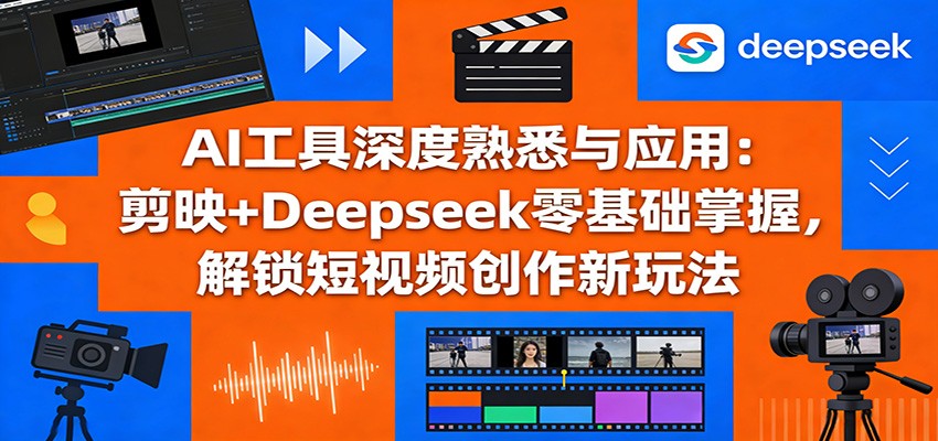 AI工具深度熟悉与应用：剪映+Deepseek零基础掌握，解锁短视频创作新玩法-难事易副业库
