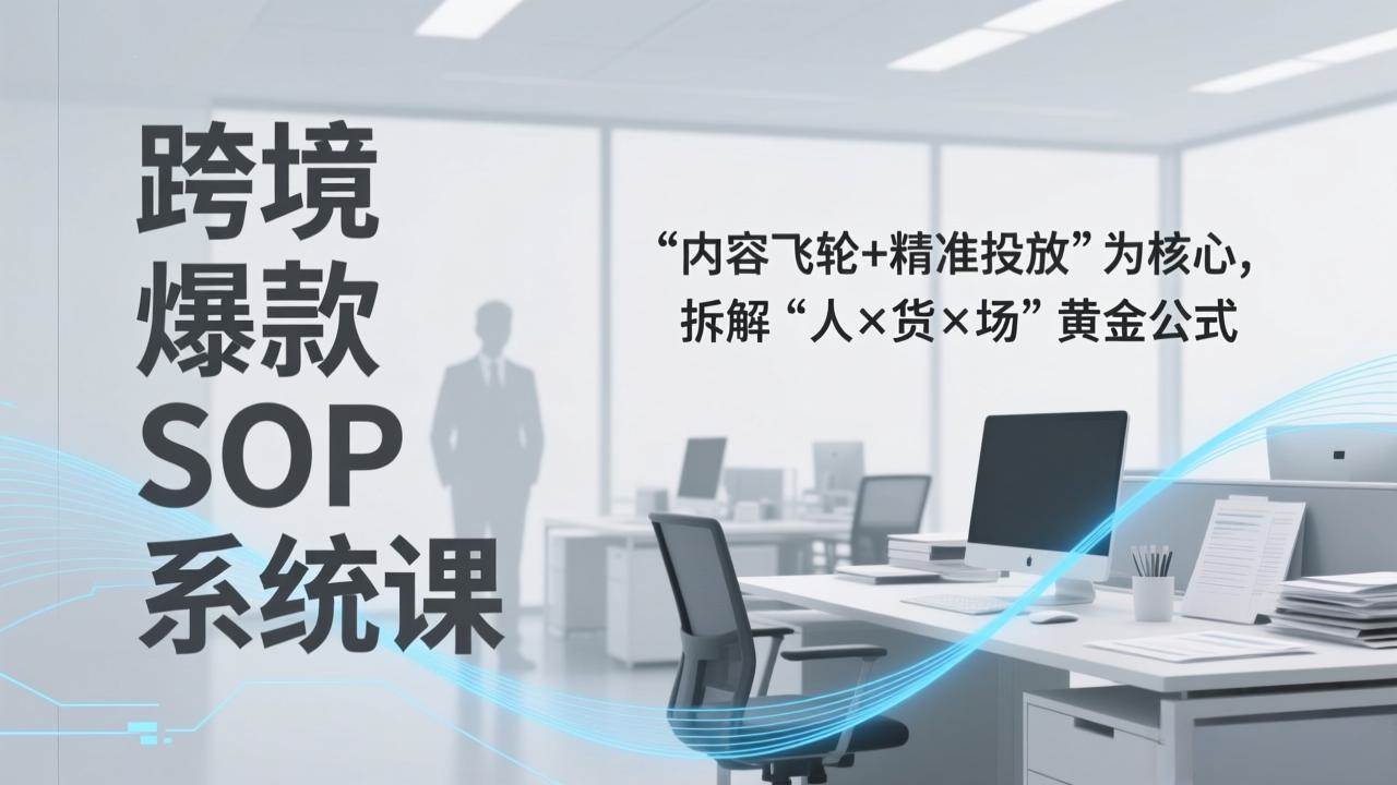 （17370期）跨境爆款SOP系统课，“内容飞轮+精准投放”为核心，拆解“人×货×场”黄金公式-难事易副业库