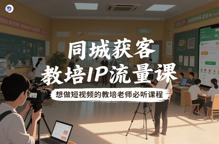 同城获客，教培IP流量课，想做短视频的教培老师必听课程-难事易副业库