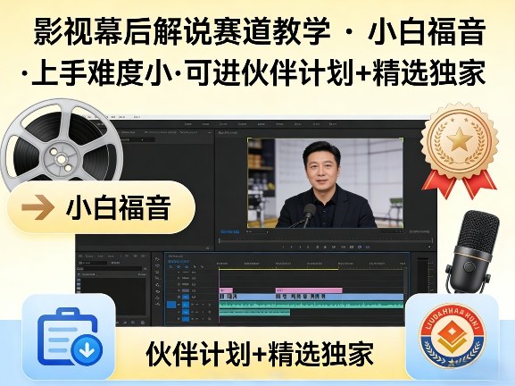 某大佬的影视幕后解说赛道教学，小白福音，上手难度小，可进伙伴计划+精选独家-难事易副业库