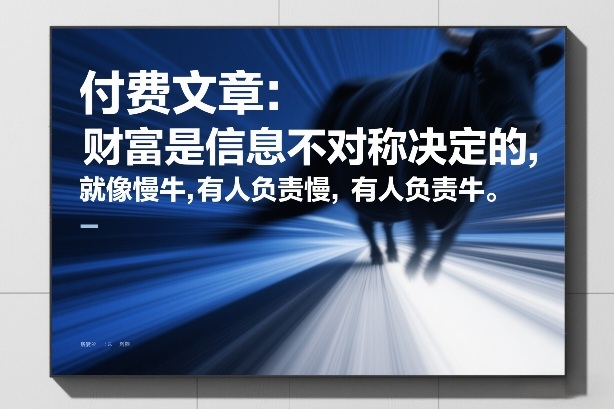 付费文章：财富是信息不对称决定的，就像慢牛，有人负责慢，有人负责牛-难事易副业库